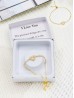 "I Love You" Adjustable heart Rhinestone Stretch Bracelet with Gift Box